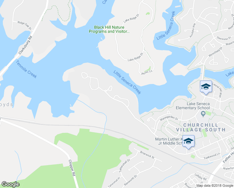 map of restaurants, bars, coffee shops, grocery stores, and more near 20075 Placid Lake Terrace in Germantown