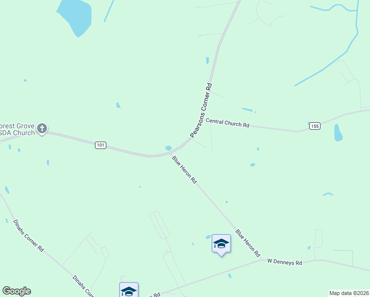 map of restaurants, bars, coffee shops, grocery stores, and more near 632 Blue Heron Road in Dover