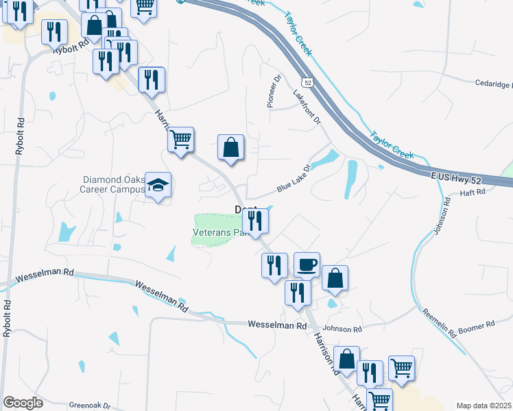 map of restaurants, bars, coffee shops, grocery stores, and more near in Dent
