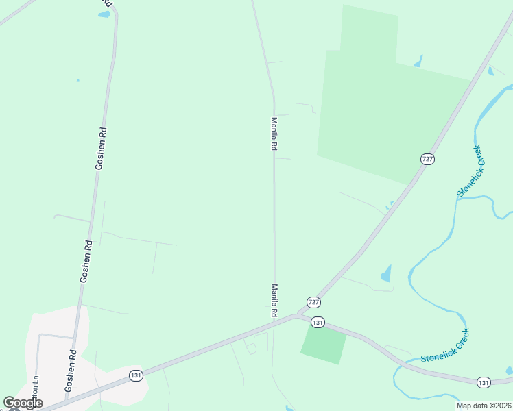 map of restaurants, bars, coffee shops, grocery stores, and more near 6125 Manila Road in Goshen