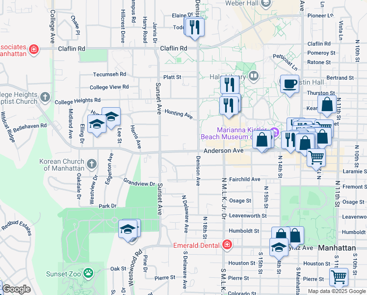 map of restaurants, bars, coffee shops, grocery stores, and more near 1826 Anderson Avenue in Manhattan