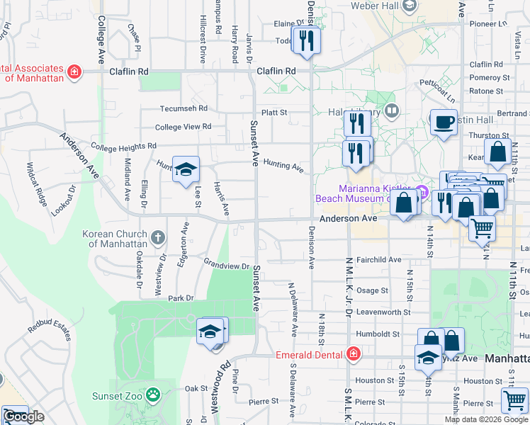 map of restaurants, bars, coffee shops, grocery stores, and more near 1856 Anderson Avenue in Manhattan