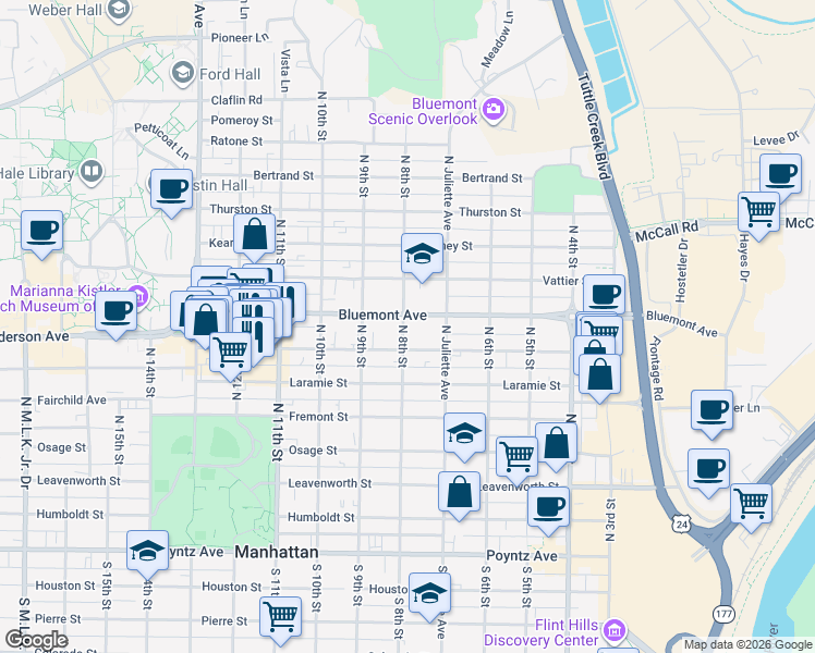 map of restaurants, bars, coffee shops, grocery stores, and more near 800 Moro Street in Manhattan
