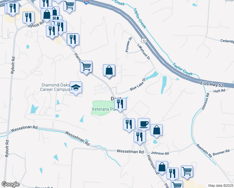 map of restaurants, bars, coffee shops, grocery stores, and more near in Dent