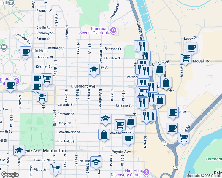 map of restaurants, bars, coffee shops, grocery stores, and more near 608 Moro Street in Manhattan