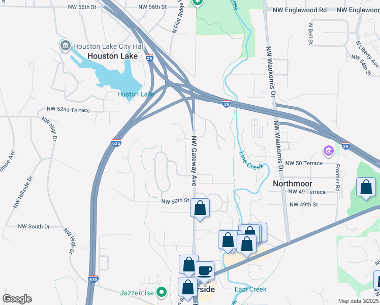 map of restaurants, bars, coffee shops, grocery stores, and more near 5118 Northwest Gateway Avenue in Riverside
