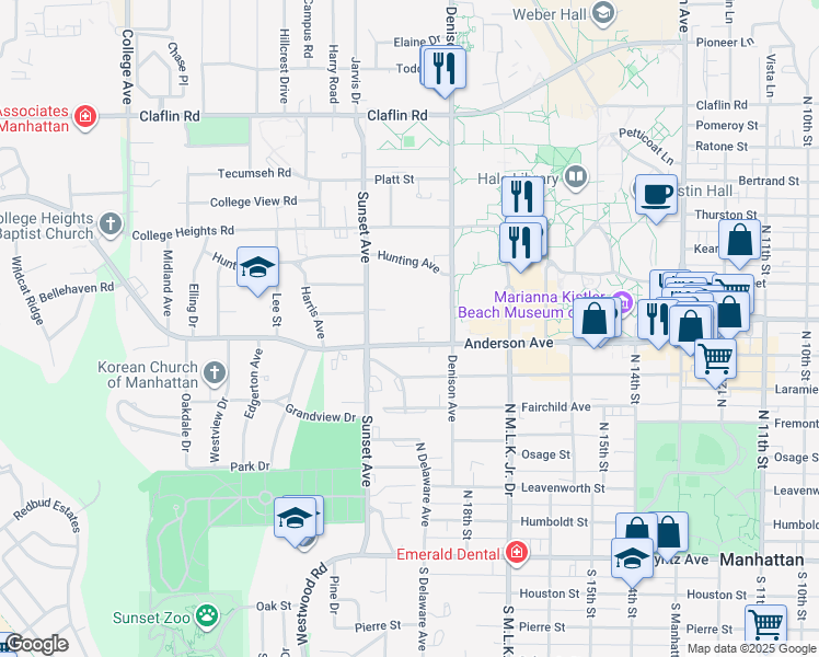 map of restaurants, bars, coffee shops, grocery stores, and more near 1821 Anderson Avenue in Manhattan