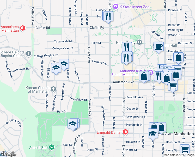map of restaurants, bars, coffee shops, grocery stores, and more near 1856 Anderson Avenue in Manhattan