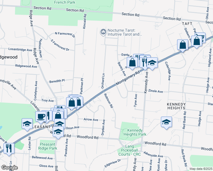 map of restaurants, bars, coffee shops, grocery stores, and more near 6402 U.S. 22 in Cincinnati