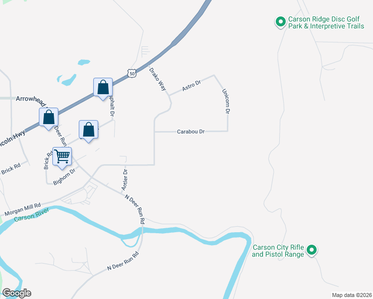 map of restaurants, bars, coffee shops, grocery stores, and more near 7001 U.S. 50 in Carson City