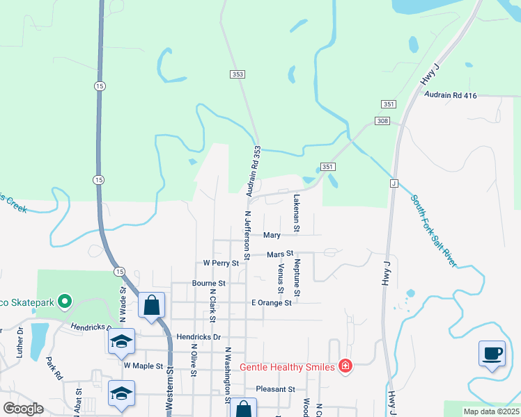map of restaurants, bars, coffee shops, grocery stores, and more near 1626 Westminster St in Mexico