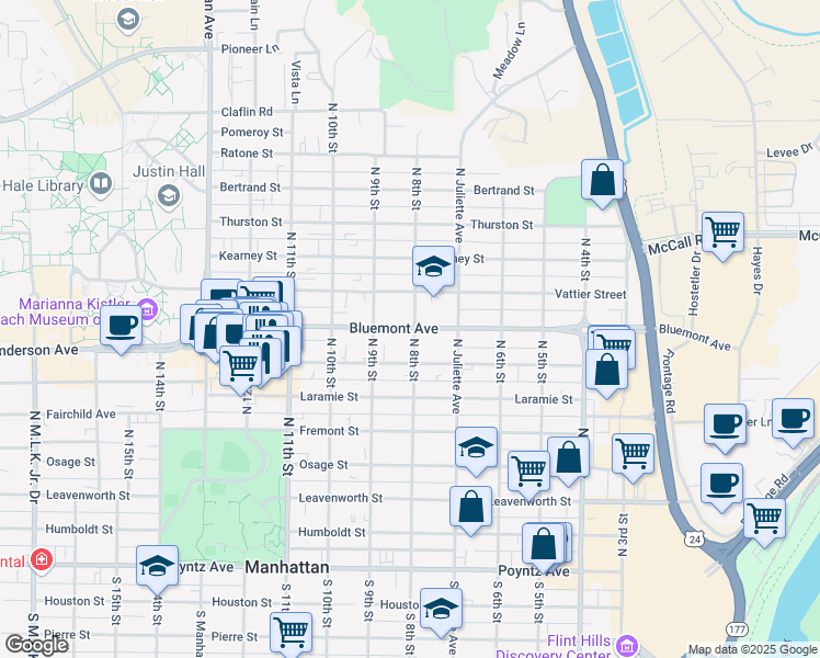 map of restaurants, bars, coffee shops, grocery stores, and more near 800 Moro Street in Manhattan