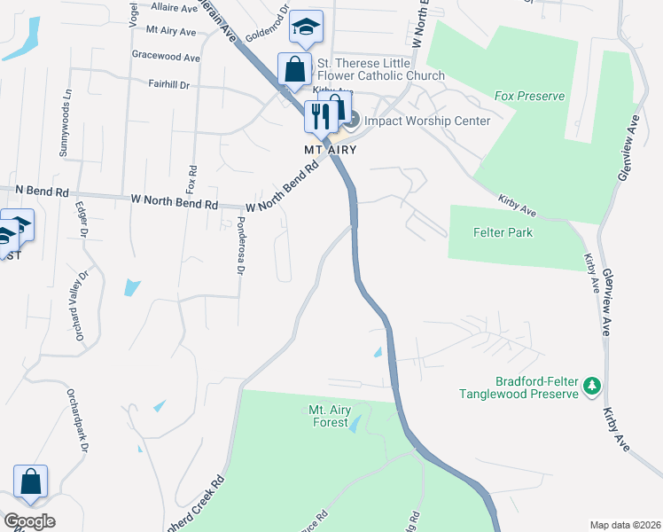 map of restaurants, bars, coffee shops, grocery stores, and more near 5333 Colerain Avenue in Cincinnati