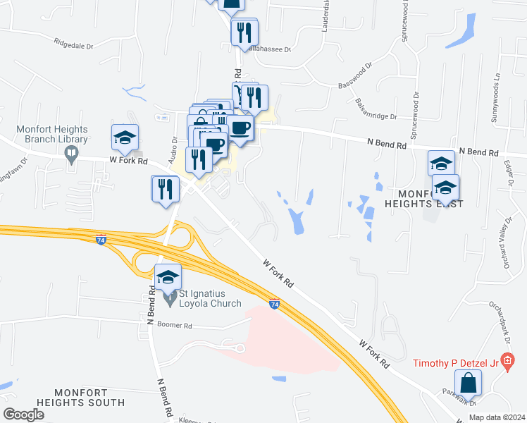 map of restaurants, bars, coffee shops, grocery stores, and more near 5319 Lees Crossing Drive in Groesbeck