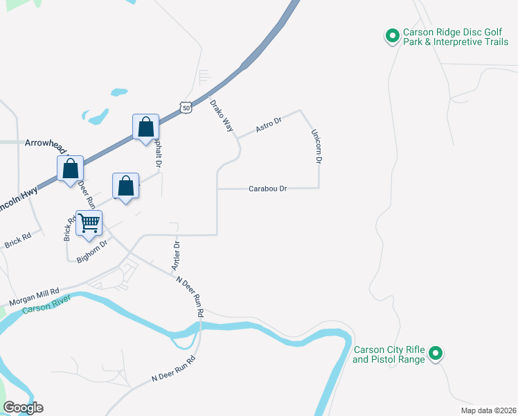map of restaurants, bars, coffee shops, grocery stores, and more near 7001 U.S. 50 in Carson City