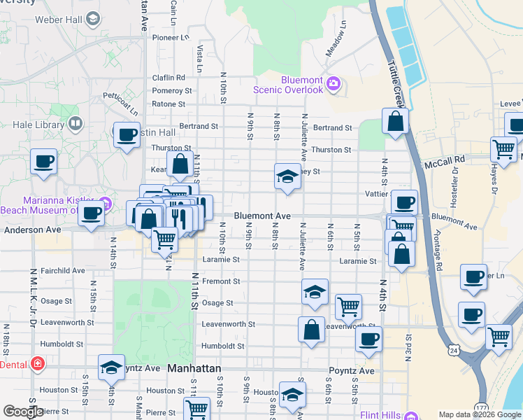 map of restaurants, bars, coffee shops, grocery stores, and more near 819 North 8th Street in Manhattan