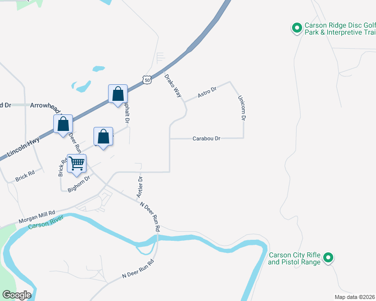map of restaurants, bars, coffee shops, grocery stores, and more near 7001 U.S. 50 in Carson City