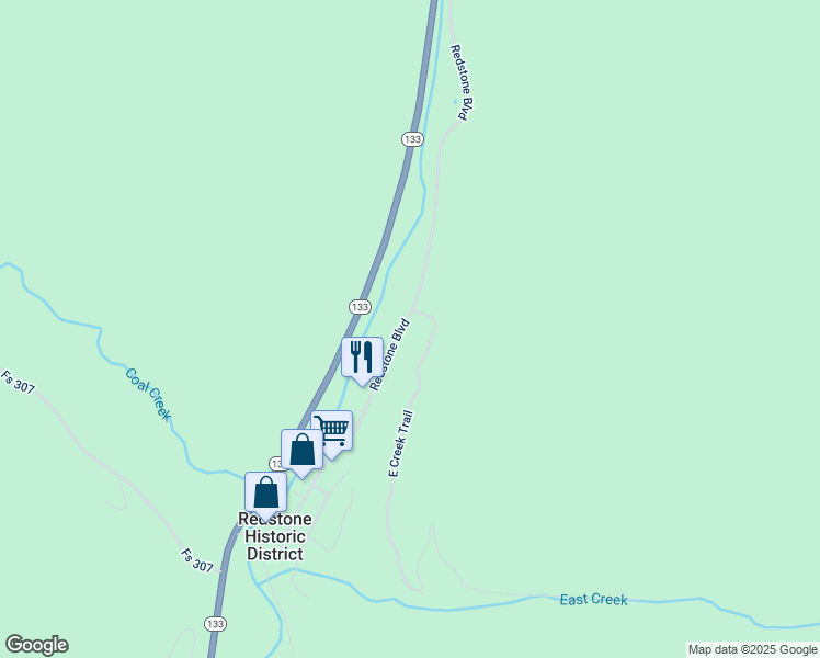 map of restaurants, bars, coffee shops, grocery stores, and more near 642 Redstone Boulevard in Redstone Historic District