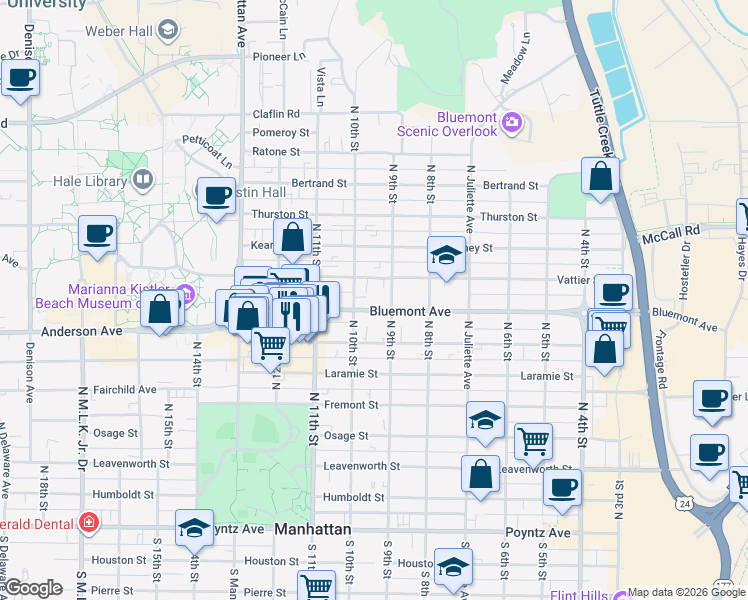 map of restaurants, bars, coffee shops, grocery stores, and more near 819 North 9th Street in Manhattan