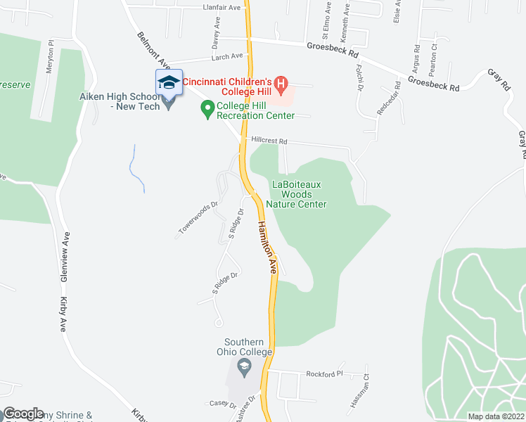 map of restaurants, bars, coffee shops, grocery stores, and more near 5370 Hamilton Avenue in Cincinnati