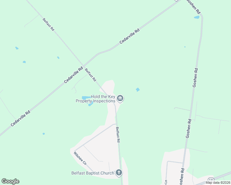 map of restaurants, bars, coffee shops, grocery stores, and more near 6140 Belfast Road in Goshen