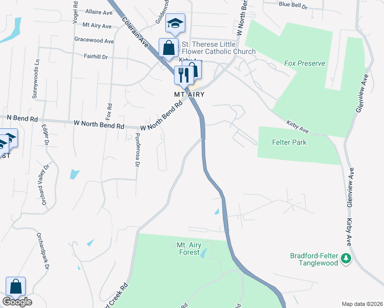 map of restaurants, bars, coffee shops, grocery stores, and more near 5333 Colerain Avenue in Cincinnati