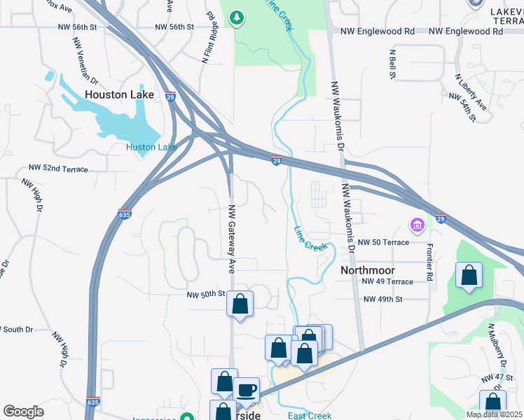 map of restaurants, bars, coffee shops, grocery stores, and more near 5133 Northwest Kalivas Drive in Riverside