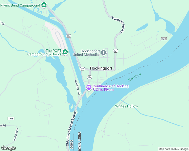 map of restaurants, bars, coffee shops, grocery stores, and more near 463 Grand Street in Hockingport