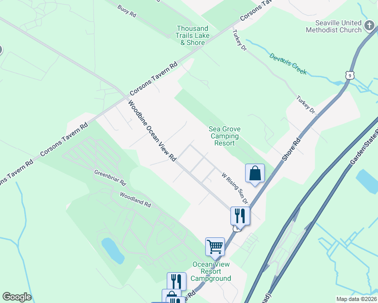 map of restaurants, bars, coffee shops, grocery stores, and more near 16 Eddy Lane in Dennis