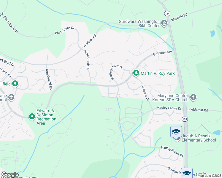 map of restaurants, bars, coffee shops, grocery stores, and more near 20315 Bay Point Place in Gaithersburg