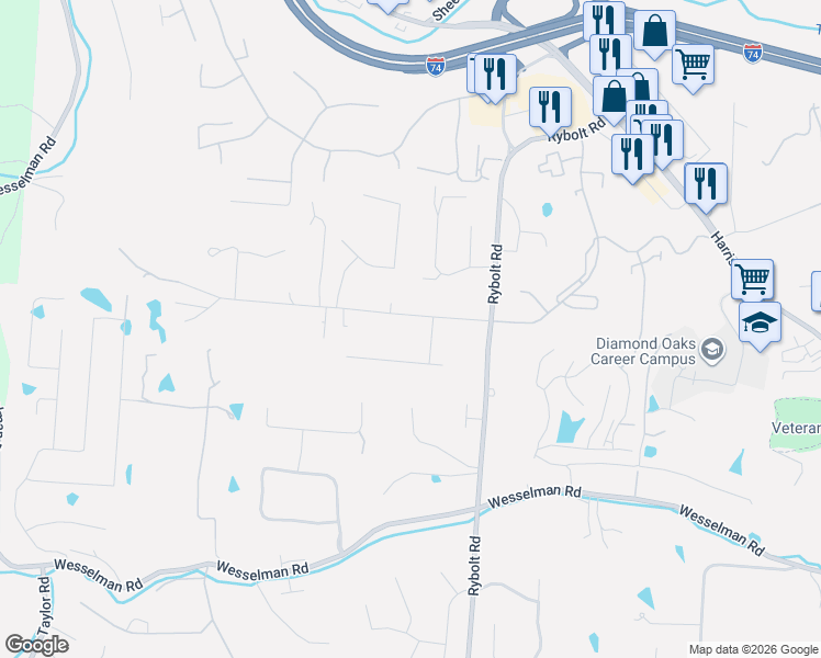 map of restaurants, bars, coffee shops, grocery stores, and more near 6788 Perinwood Drive in Cincinnati