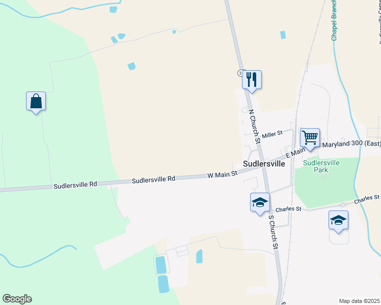 map of restaurants, bars, coffee shops, grocery stores, and more near in Sudlersville