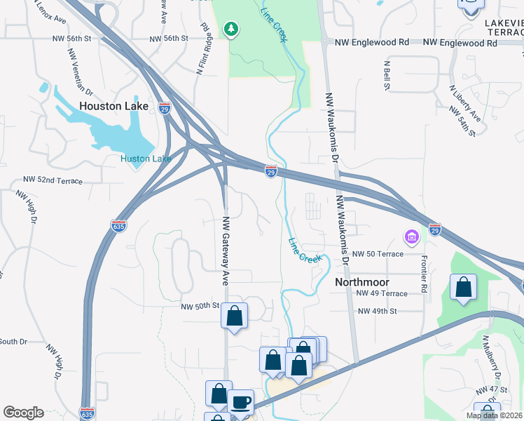 map of restaurants, bars, coffee shops, grocery stores, and more near 5133 Northwest Kalivas Drive in Riverside