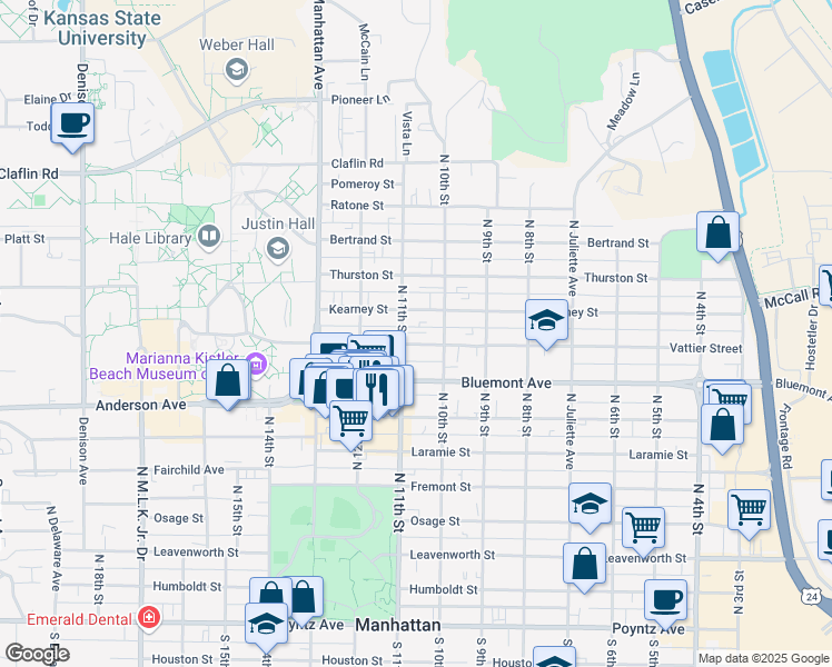 map of restaurants, bars, coffee shops, grocery stores, and more near in Manhattan
