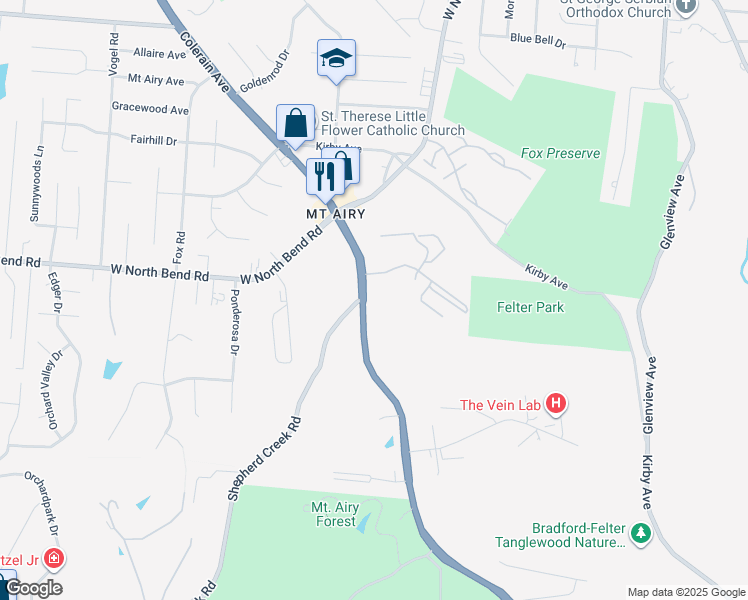 map of restaurants, bars, coffee shops, grocery stores, and more near 5473 Bahama Terrace in Cincinnati