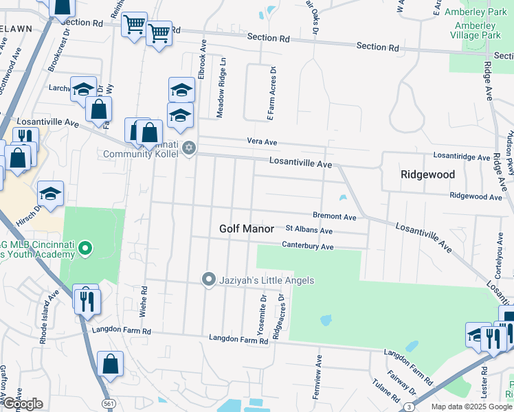 map of restaurants, bars, coffee shops, grocery stores, and more near 6420 Hammel Avenue in Cincinnati