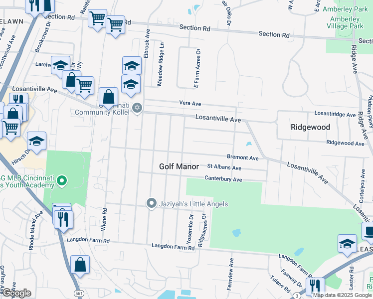 map of restaurants, bars, coffee shops, grocery stores, and more near 6420 Hammel Avenue in Cincinnati