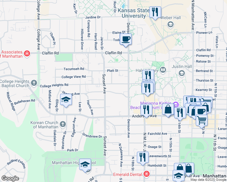 map of restaurants, bars, coffee shops, grocery stores, and more near 1846 Hunting Avenue in Manhattan