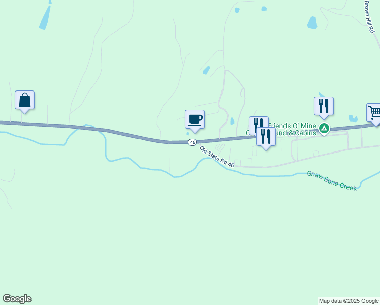 map of restaurants, bars, coffee shops, grocery stores, and more near 4007 Indiana 46 in Nashville
