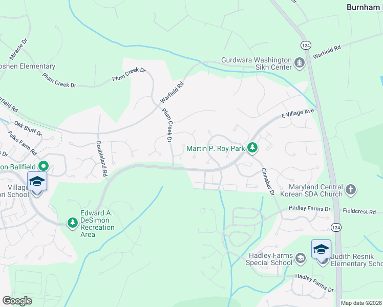 map of restaurants, bars, coffee shops, grocery stores, and more near 8004 Lions Crest Way in Gaithersburg