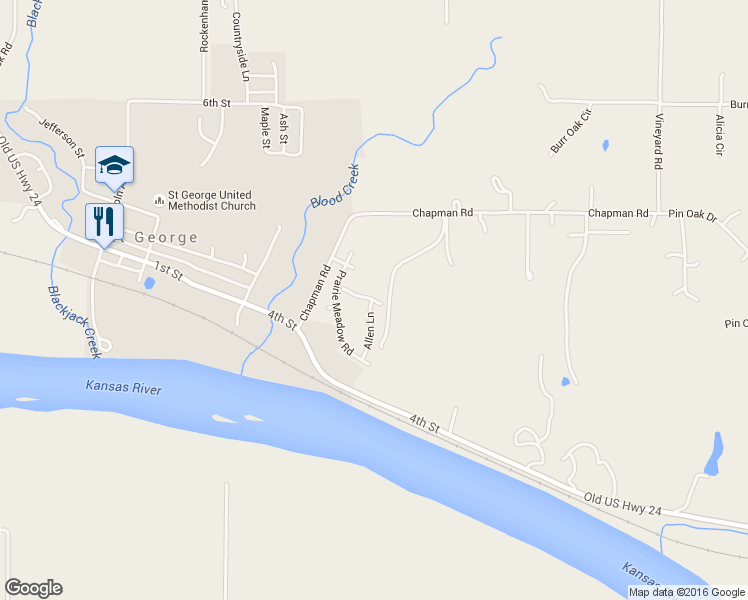 map of restaurants, bars, coffee shops, grocery stores, and more near 219 Kelly Lane in St. George