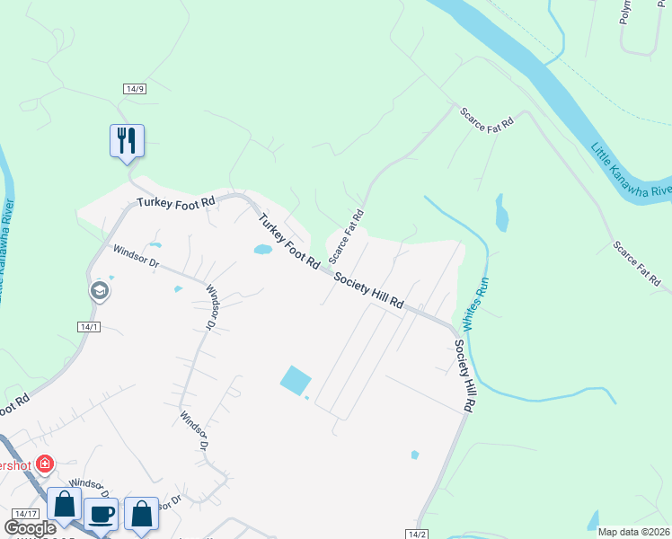 map of restaurants, bars, coffee shops, grocery stores, and more near 1 Dogwood Estates in Mineral Wells