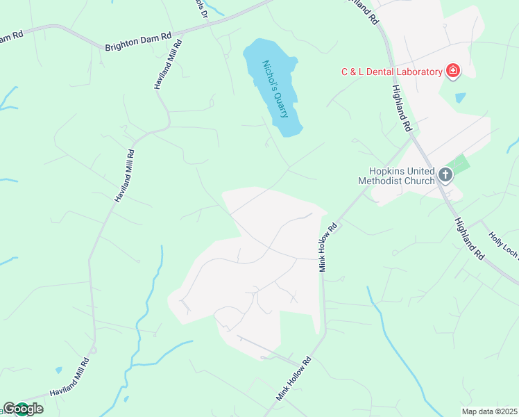 map of restaurants, bars, coffee shops, grocery stores, and more near 6690 Luster Drive in Highland