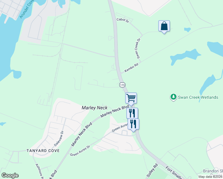 map of restaurants, bars, coffee shops, grocery stores, and more near 213 Werner Road in Baltimore
