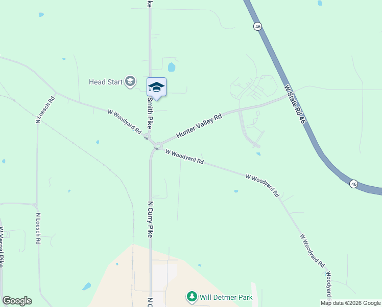 map of restaurants, bars, coffee shops, grocery stores, and more near 4300 West Woodyard Road in Bloomington