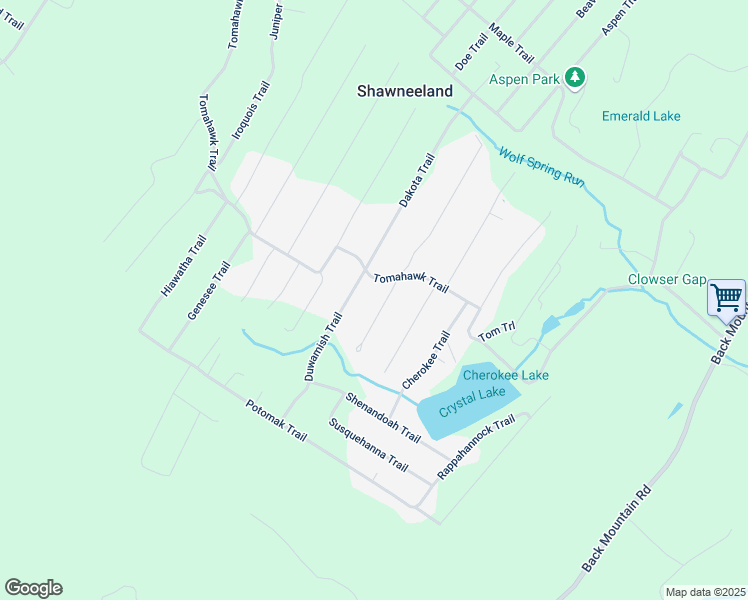 map of restaurants, bars, coffee shops, grocery stores, and more near 503 Tomahawk Trail in Winchester
