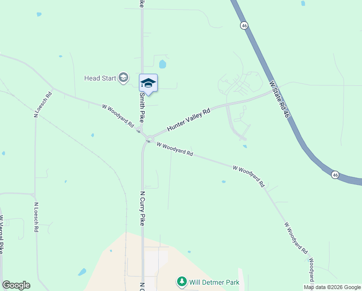 map of restaurants, bars, coffee shops, grocery stores, and more near 4300 West Woodyard Road in Bloomington