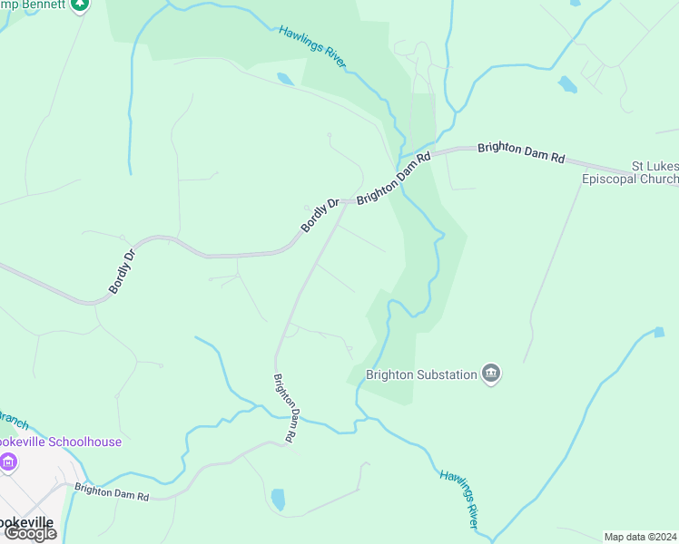 map of restaurants, bars, coffee shops, grocery stores, and more near 2040 Brighton Dam Road in Brookeville