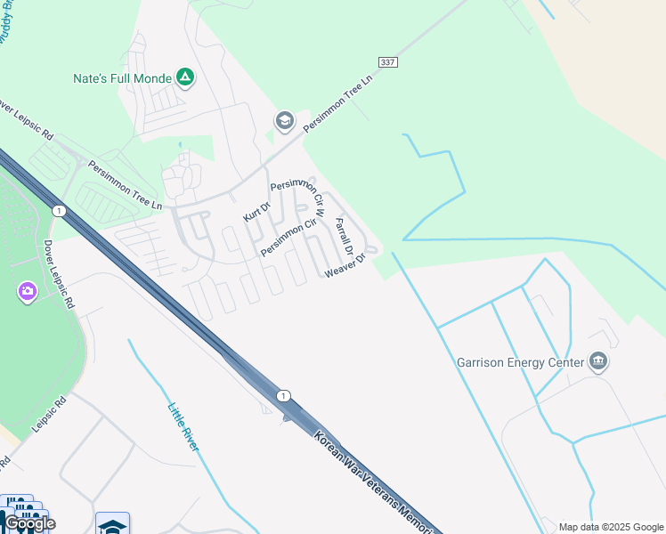 map of restaurants, bars, coffee shops, grocery stores, and more near 811 Farrell Drive in Dover