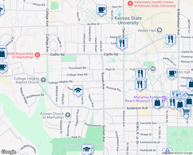 map of restaurants, bars, coffee shops, grocery stores, and more near in Manhattan
